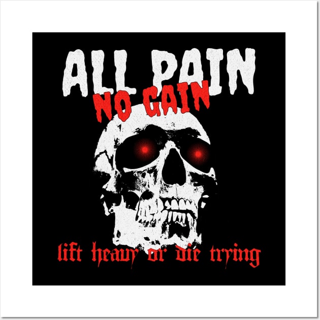 All Pain No Gain Wall Art by RuthlessMasculinity